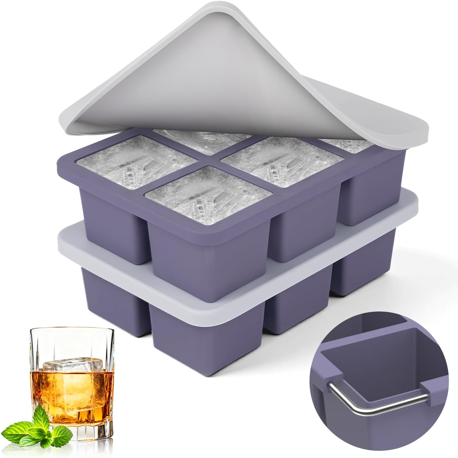 2pack Large Silicone Ice Cube  - Silicone Mold Tray บทวิจารณ์และราคา