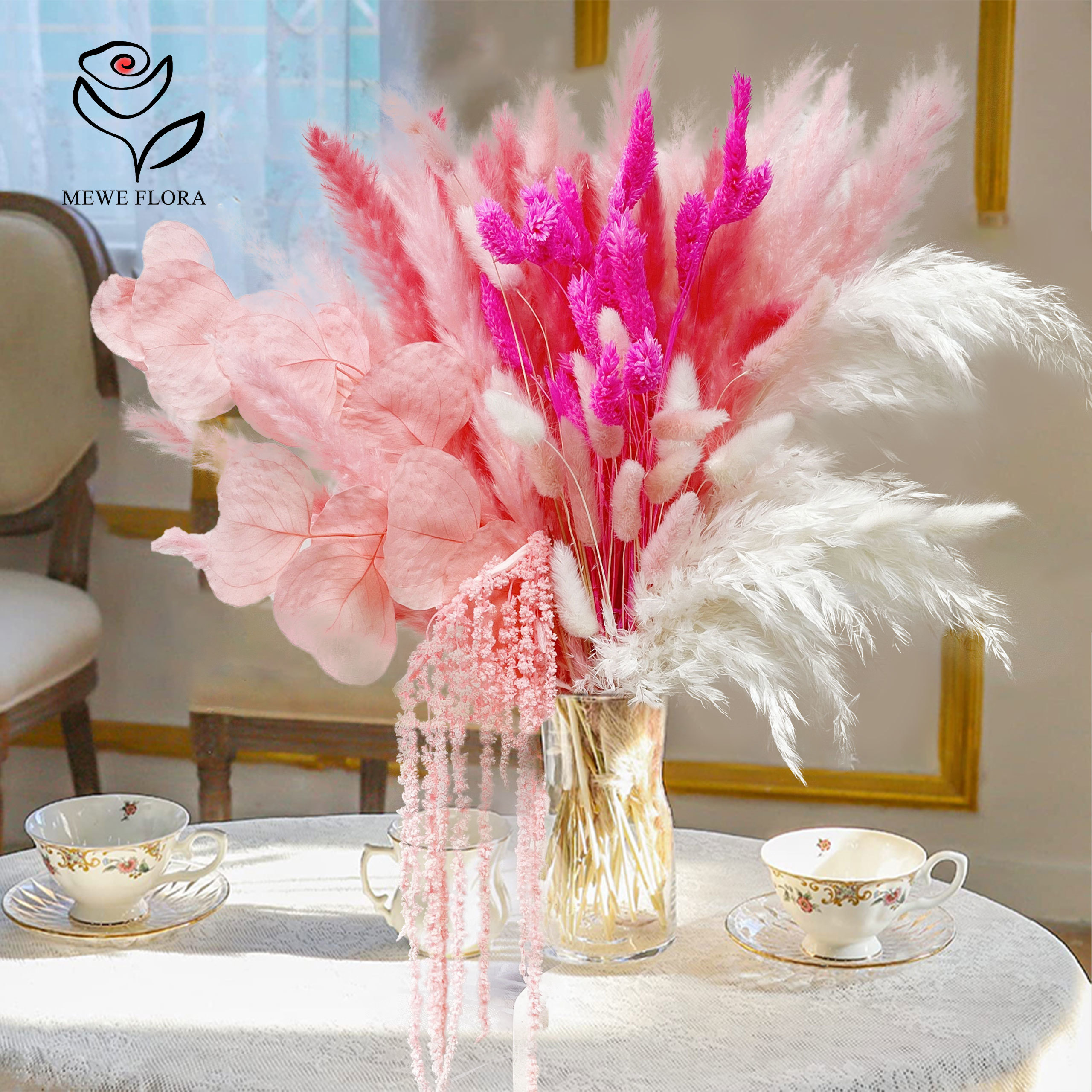 Natural Pampas Pink Dried Flow - Dried Flower Bulk บทวิจารณ์และราคา