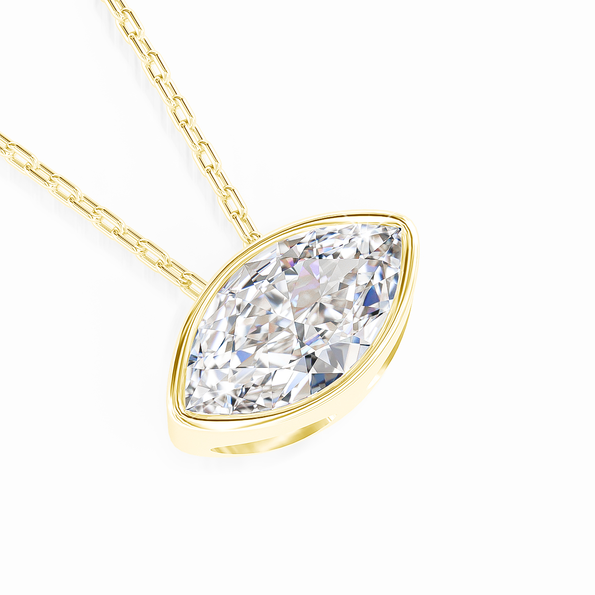 14K Gold Filled Bezel Set Marq - Bezels Set Pendant บทวิจารณ์และราคา