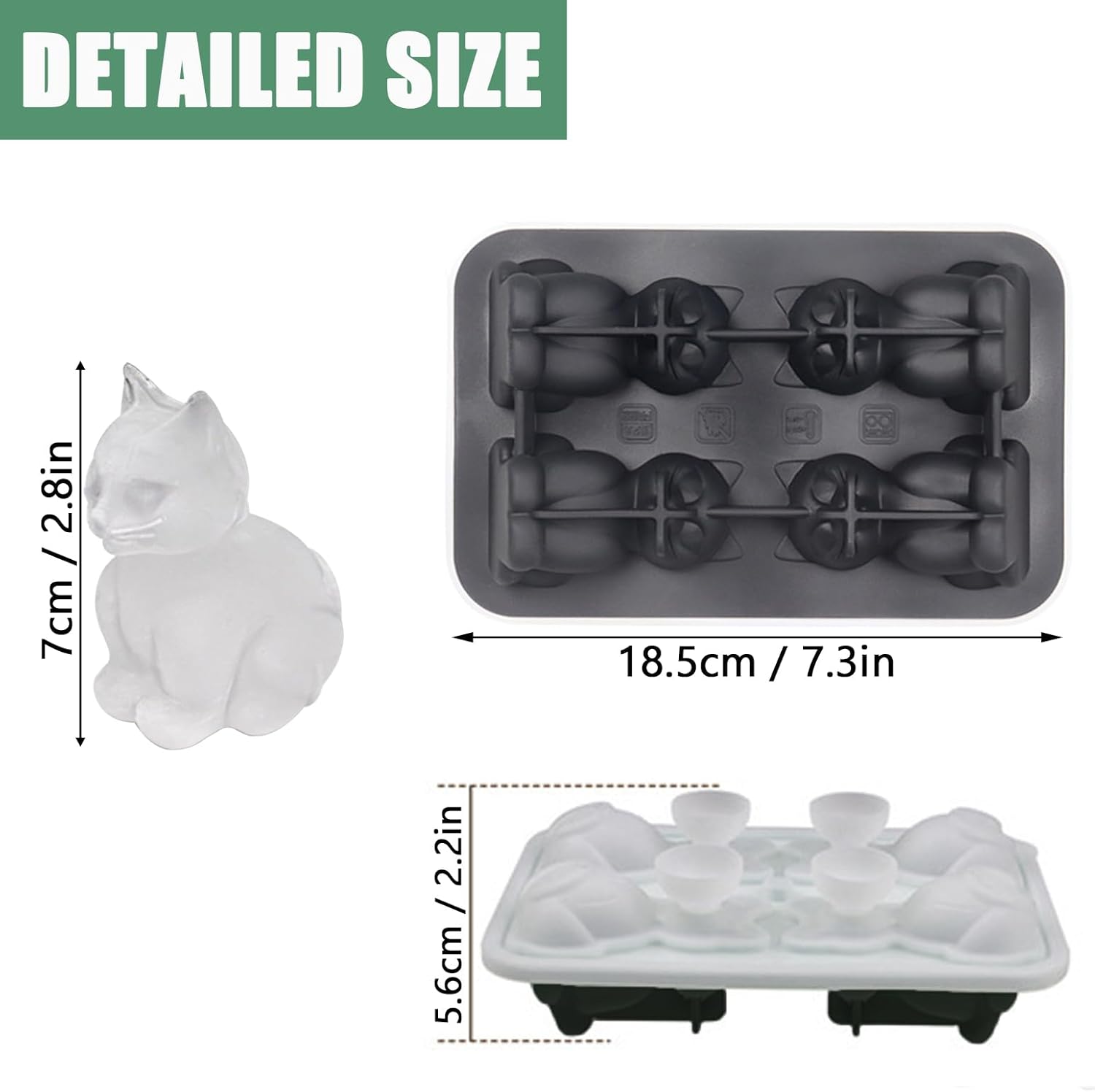 3D Cat Ice Cube Mold, Admaison - Silicone Mold Tray บทวิจารณ์และราคา