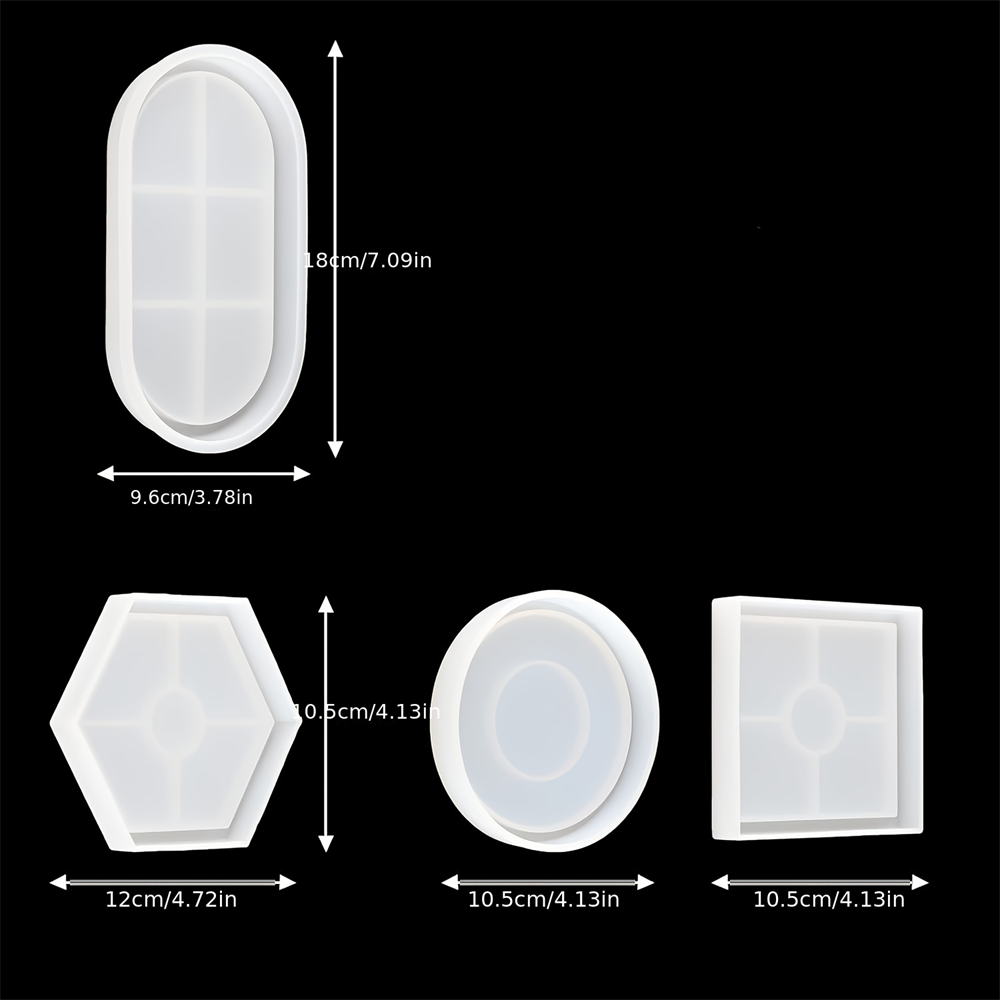 4pcs/Set Storage Tray Coaster  - Serving Tray Mold บทวิจารณ์และราคา
