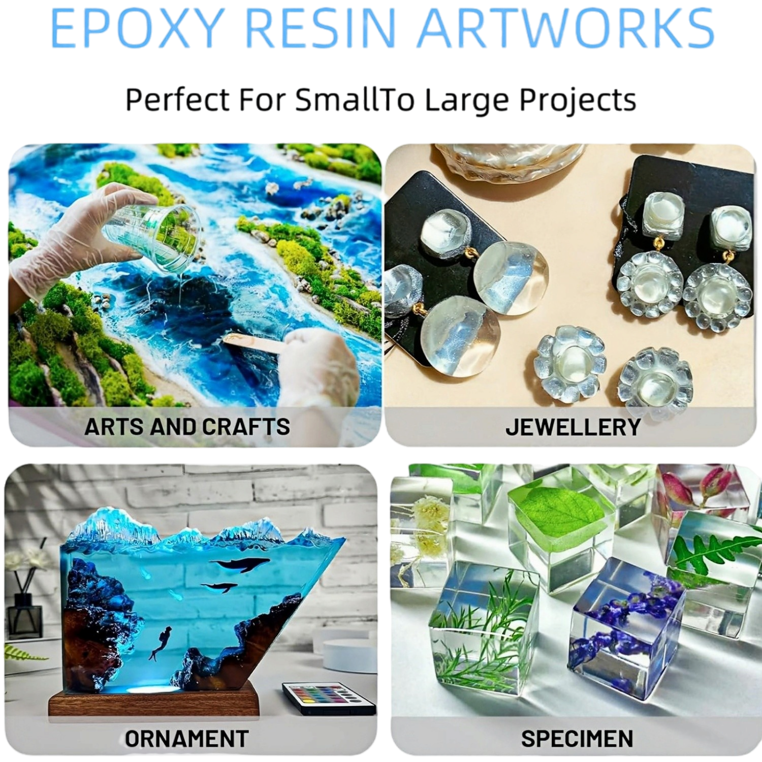 16.9oz Clear Epoxy Resin Kit C - Resin Jewelry Kit บทวิจารณ์และราคา