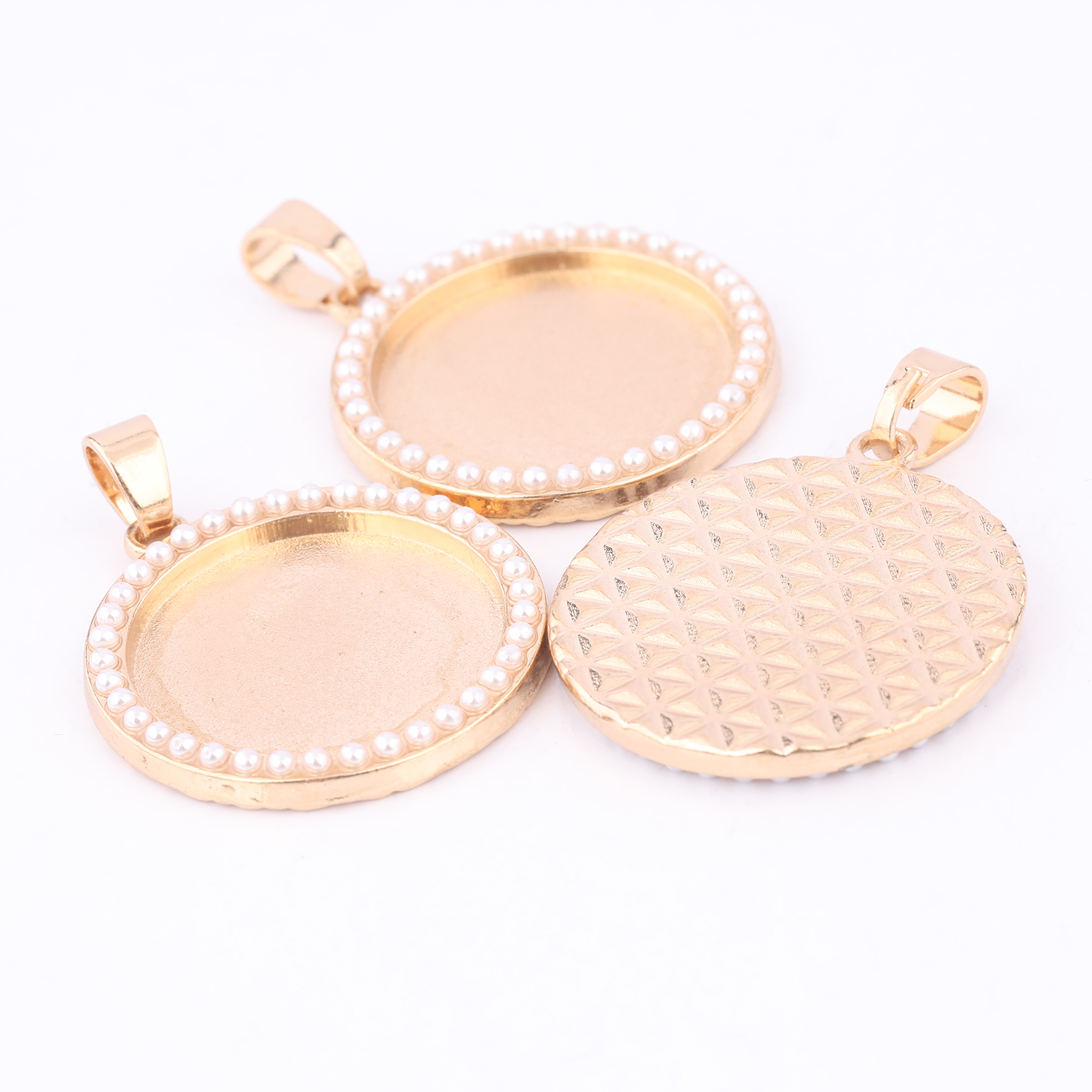 5pcs Kc Gold Pearl Cabochon Ba - Bezels Set Pendant บทวิจารณ์และราคา