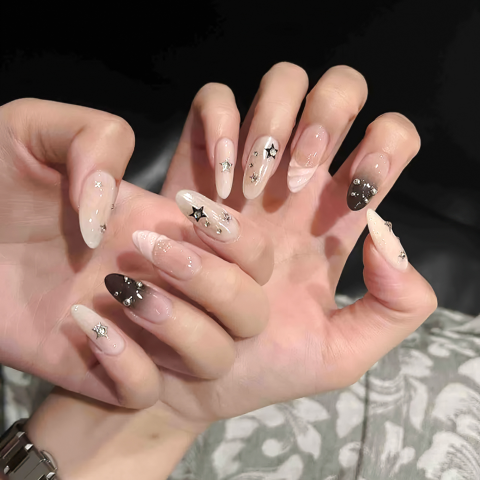 10pcs Almond Fake Nails Star G - Resin Craft Material บทวิจารณ์และราคา