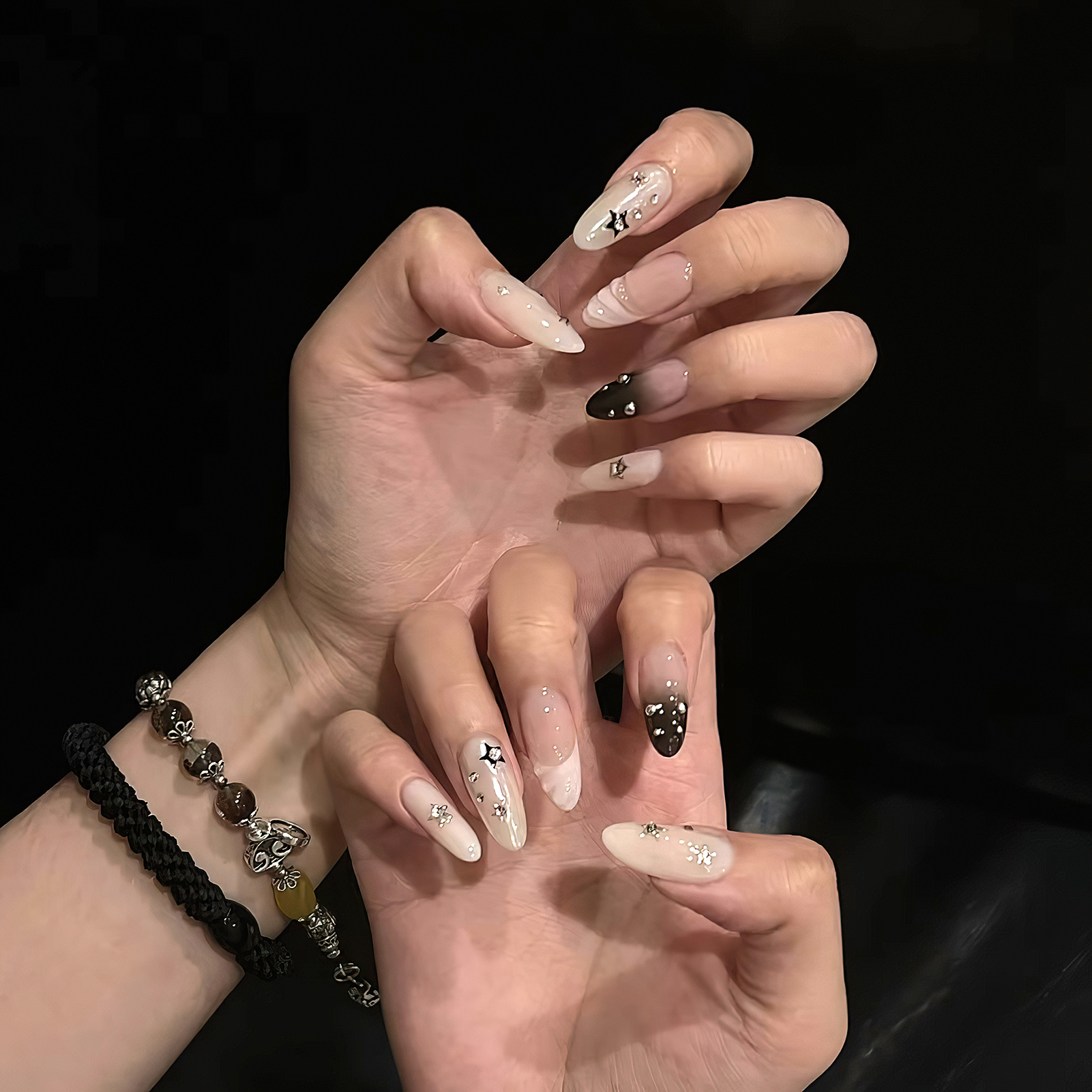 10pcs Almond Fake Nails Star G - Resin Craft Material บทวิจารณ์และราคา