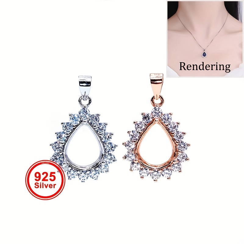1pc Rose Golden Silvery Tear D - Bezels Set Pendant บทวิจารณ์และราคา