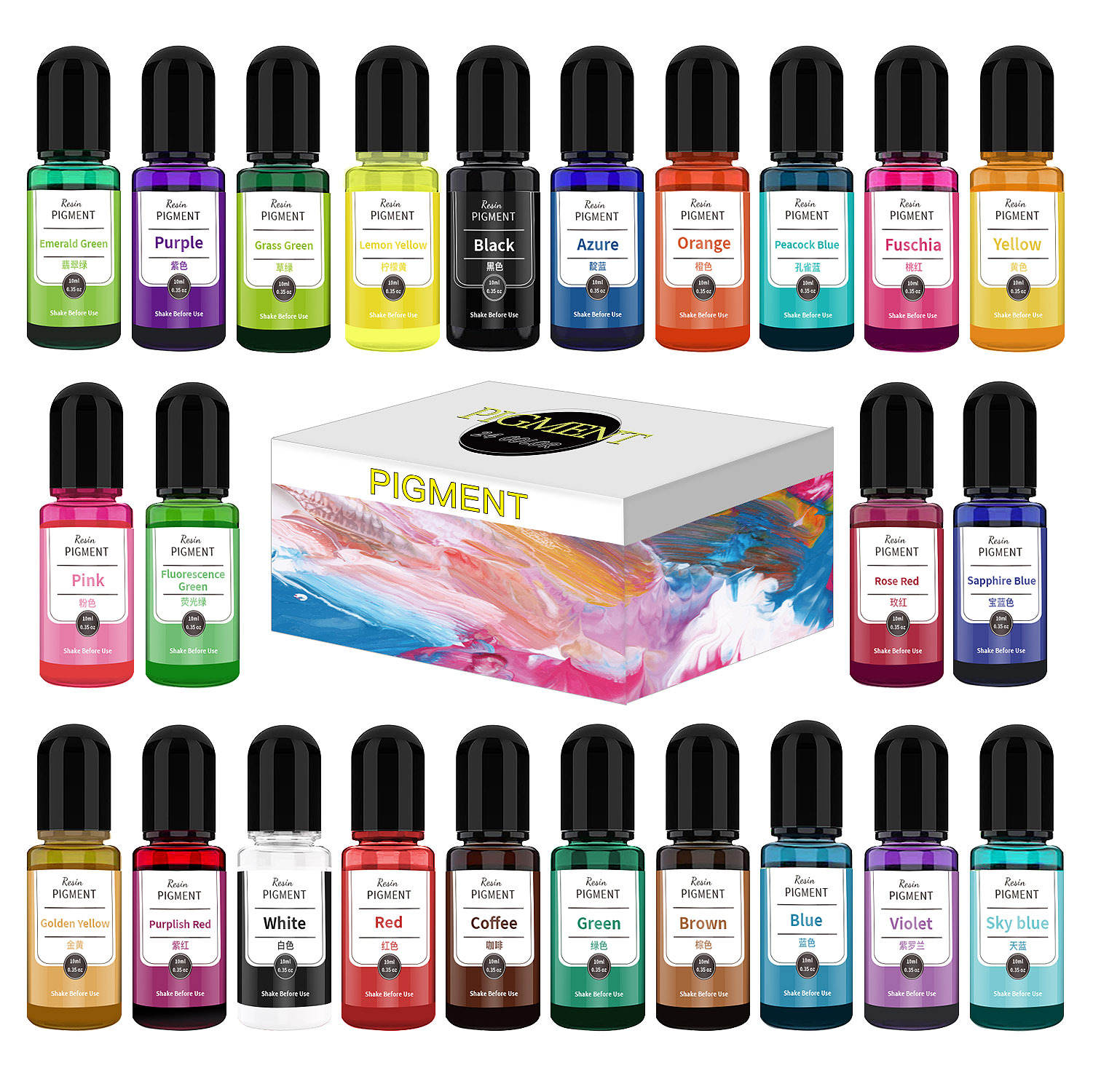 24/30 Colors Set 10ml Epoxy Re - Resin Pigment Set บทวิจารณ์และราคา