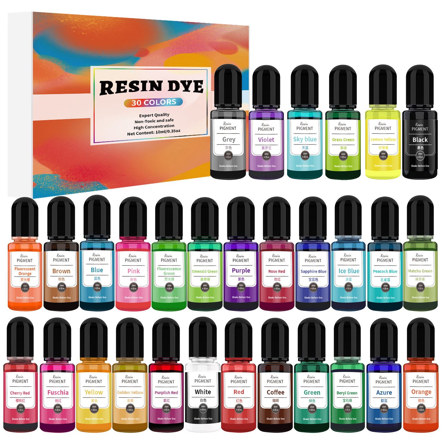 24/30 Colors Set 10ml Epoxy Re - Resin Pigment Set บทวิจารณ์และราคา