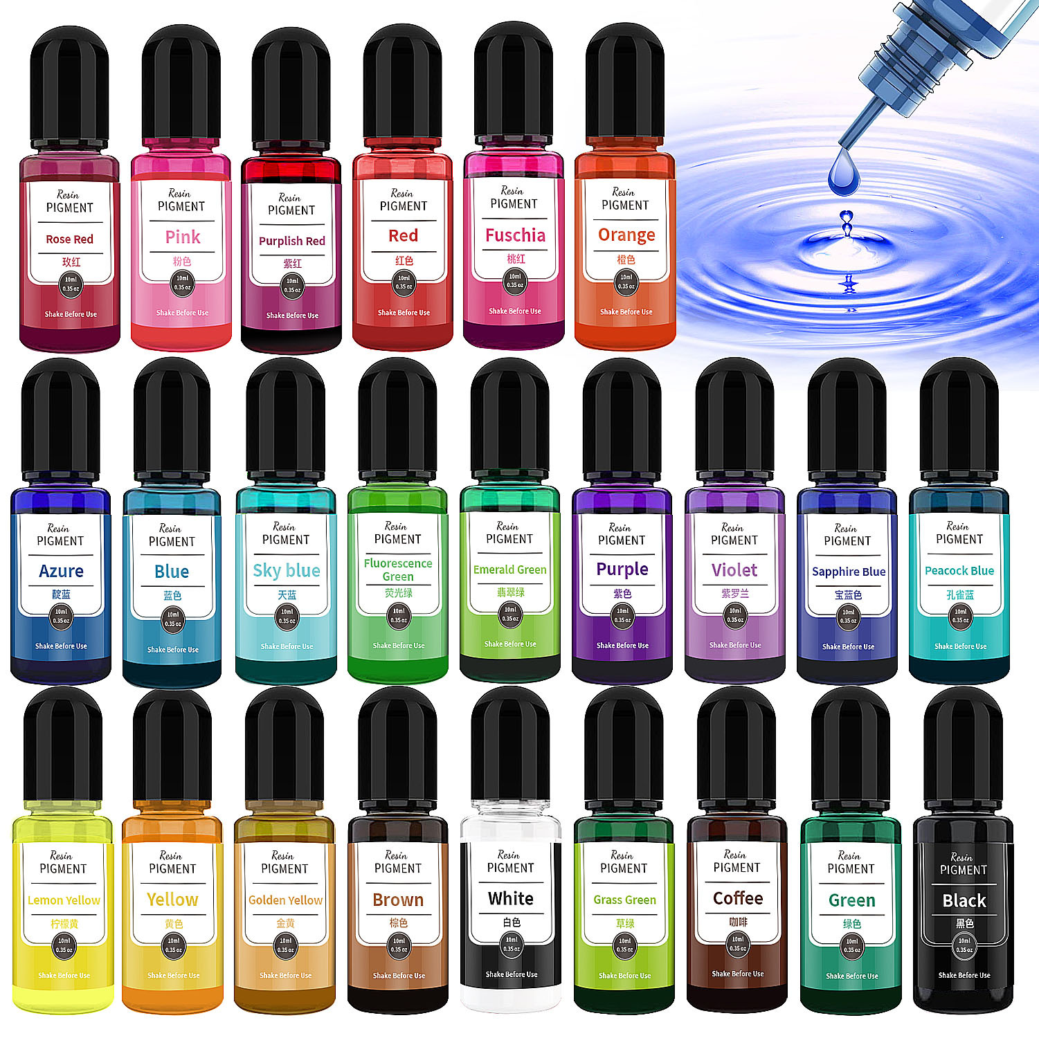 24/30 Colors Set 10ml Epoxy Re - Resin Pigment Set บทวิจารณ์และราคา