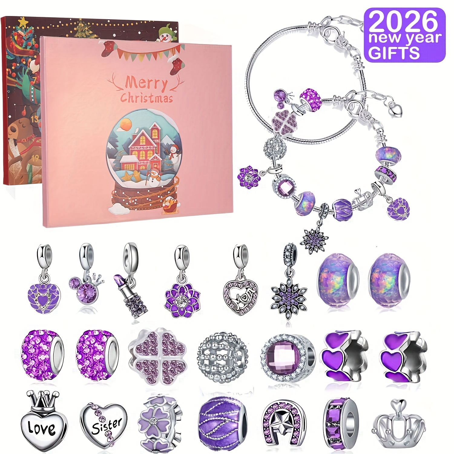 Christmas purple beads DIY jew - Resin Jewelry Kit บทวิจารณ์และราคา