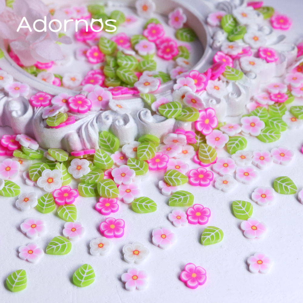 10g Pink Flowers Polymer Clay  - Gold Foil Flakes บทวิจารณ์และราคา
