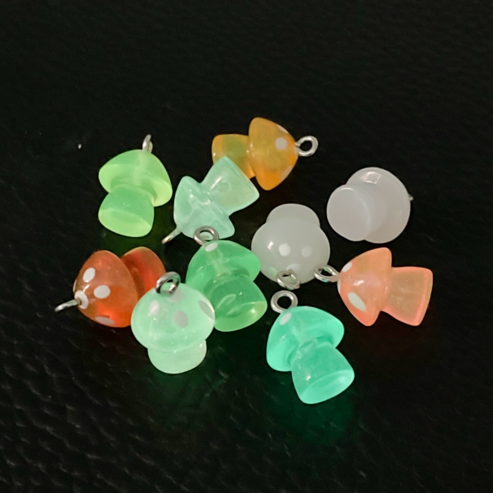 16pcs Luminous Mushroom Charms - Resin Craft Projects บทวิจารณ์และราคา