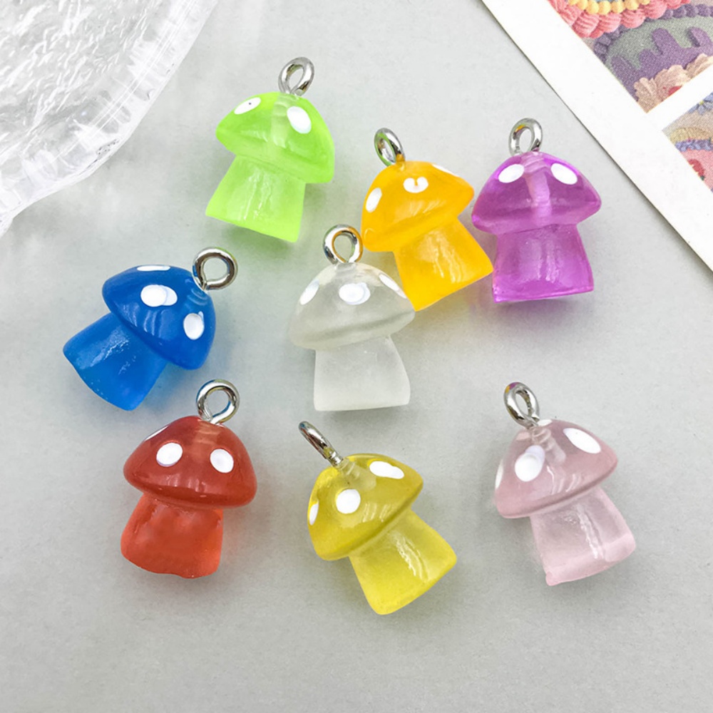 16pcs Luminous Mushroom Charms - Resin Craft Projects บทวิจารณ์และราคา