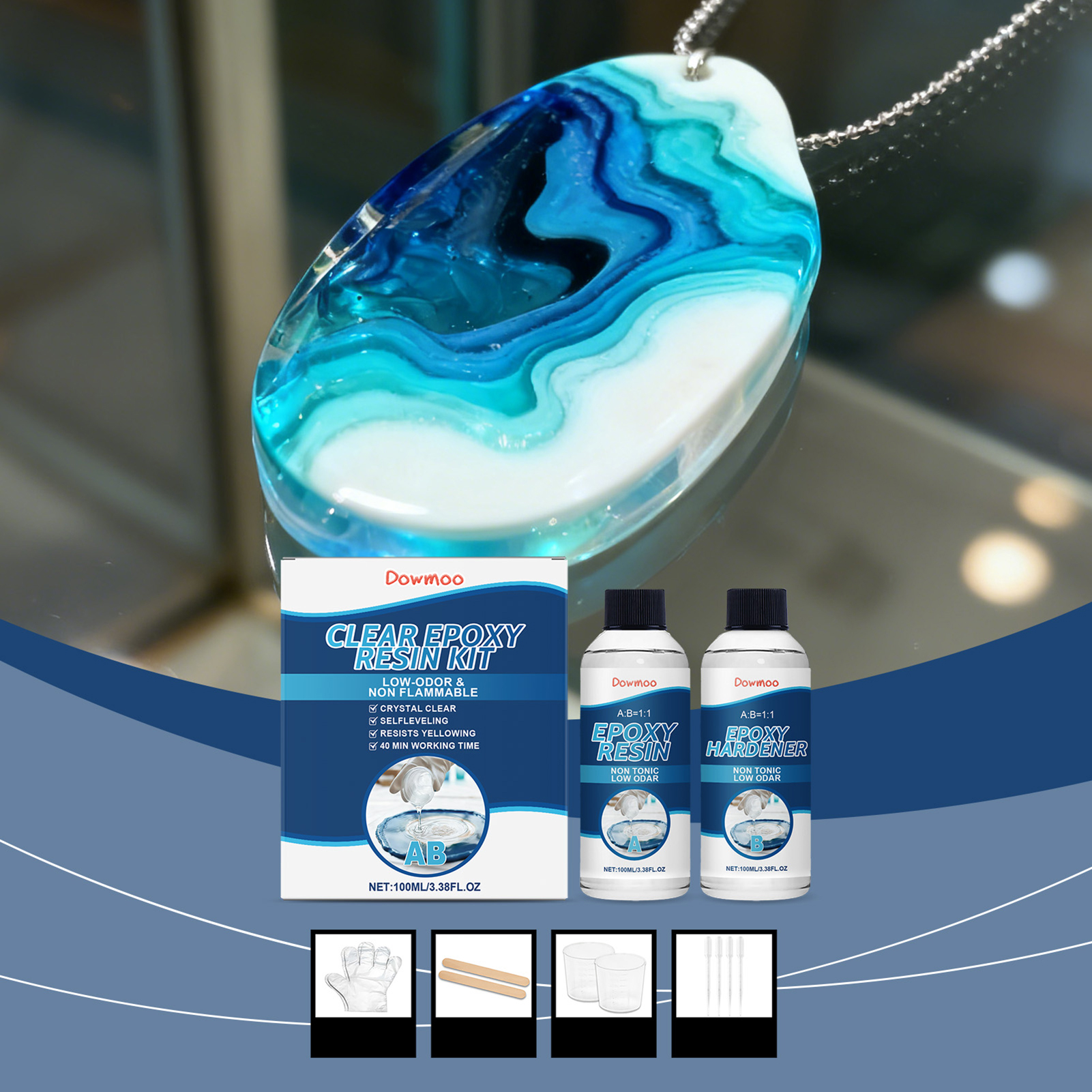 DIY Crystals Clear Epoxys Resi - Resin Jewelry Kit บทวิจารณ์และราคา