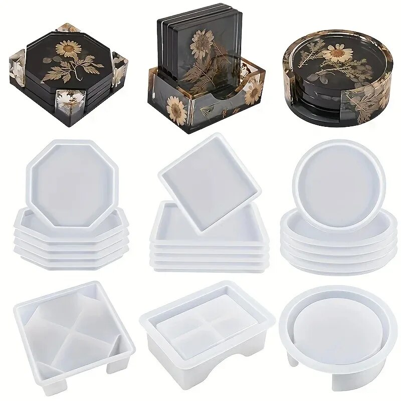 Coaster Resin Molds Set Includ - Gold Foil Flakes บทวิจารณ์และราคา