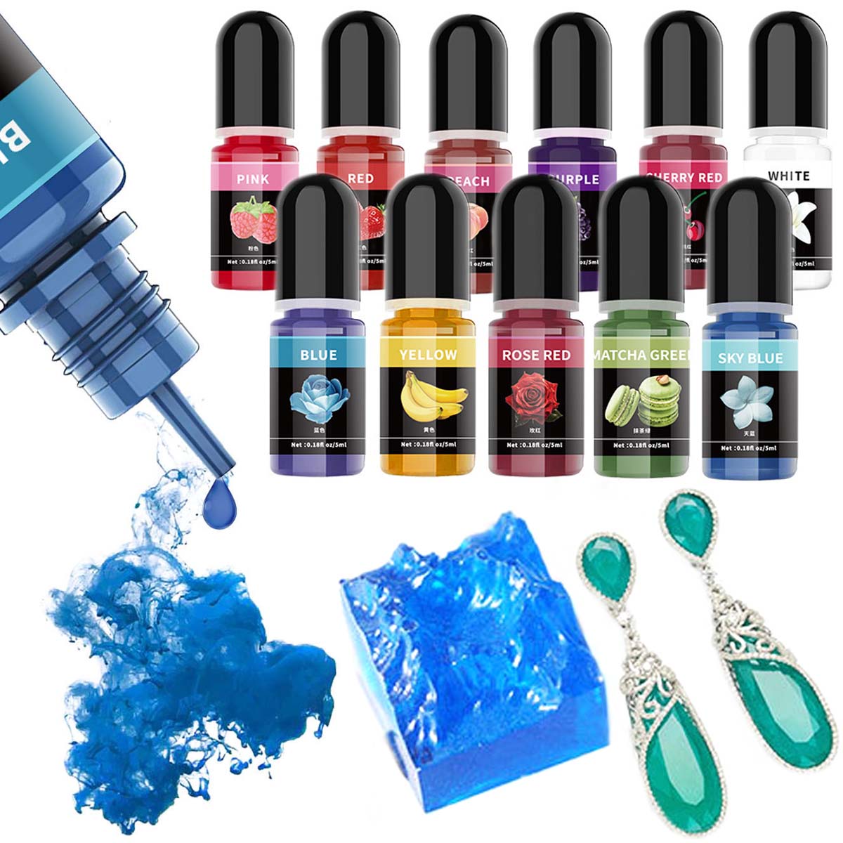 5ml/Bottle Epoxy Resin Pigment - Resin Pigment Set บทวิจารณ์และราคา