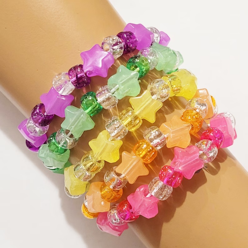5 Glow star kandi bracelet set - Resin Glitter Pack บทวิจารณ์และราคา