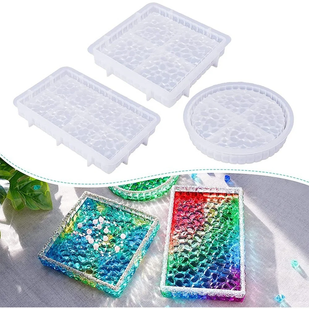 Ashtray Glass Crystal Texture  - Coaster Mold Round บทวิจารณ์และราคา