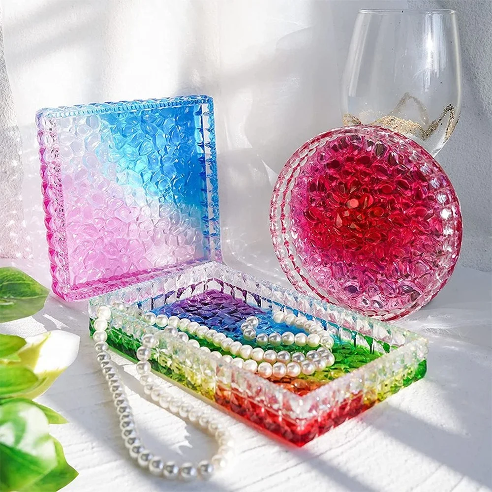 Ashtray Glass Crystal Texture  - Coaster Mold Round บทวิจารณ์และราคา