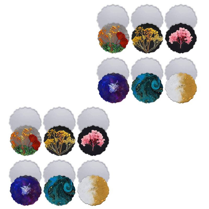 ABVT-12 Pieces Resin Coaster M - Geode Mold Silicone บทวิจารณ์และราคา