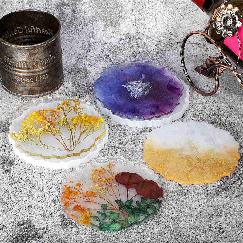 ABVT-12 Pieces Resin Coaster M - Geode Mold Silicone บทวิจารณ์และราคา