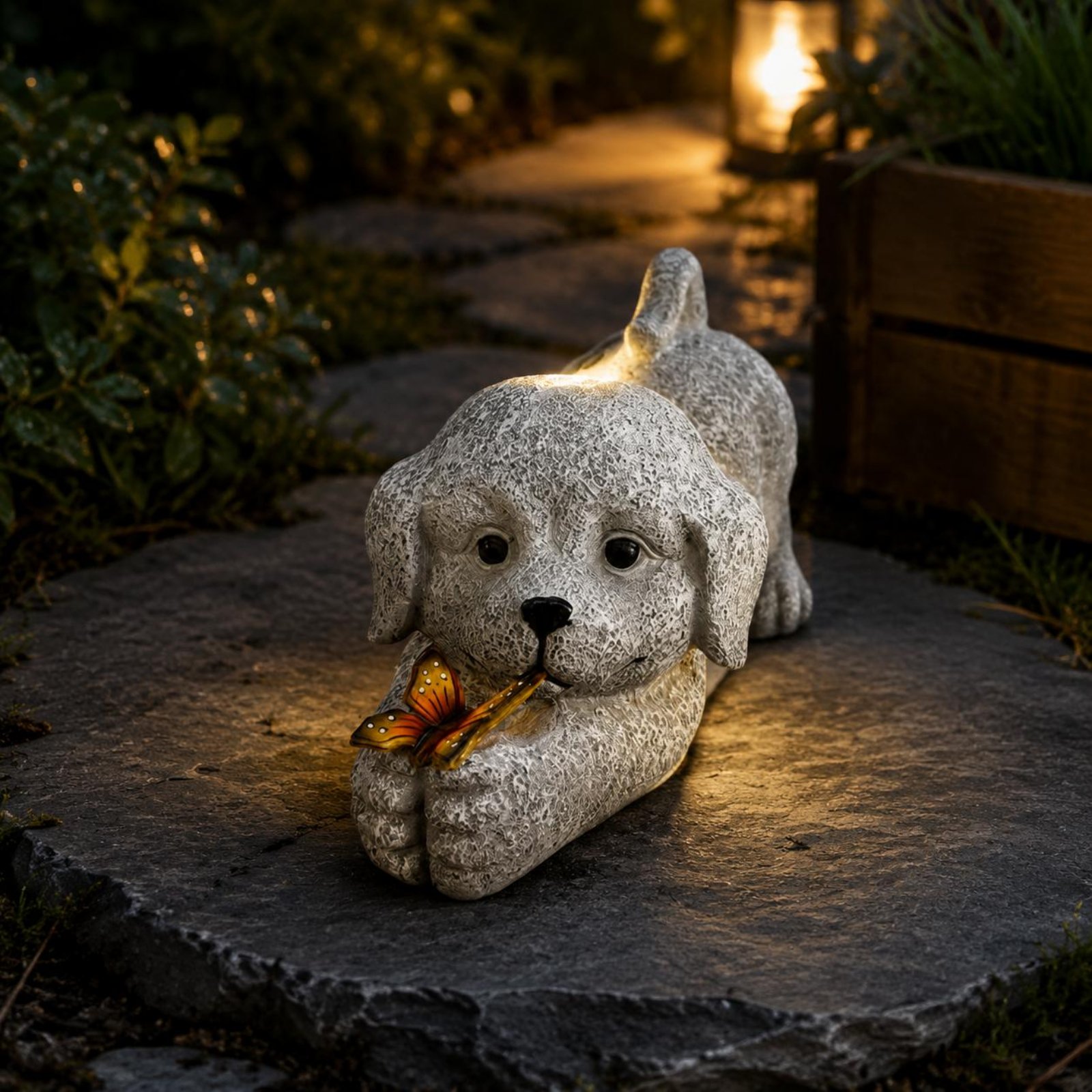 Solar Dog Statue Resin Craft S - Resin Crafts บทวิจารณ์และราคา