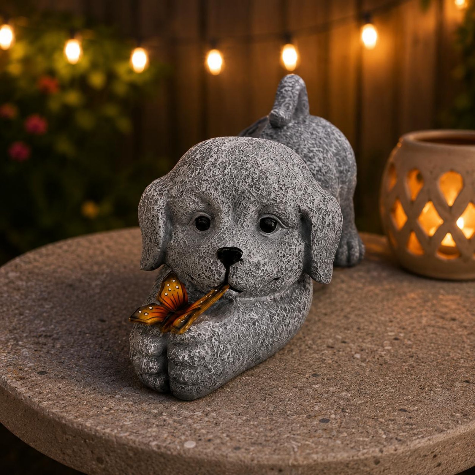 Solar Dog Statue Resin Craft S - Resin Crafts บทวิจารณ์และราคา