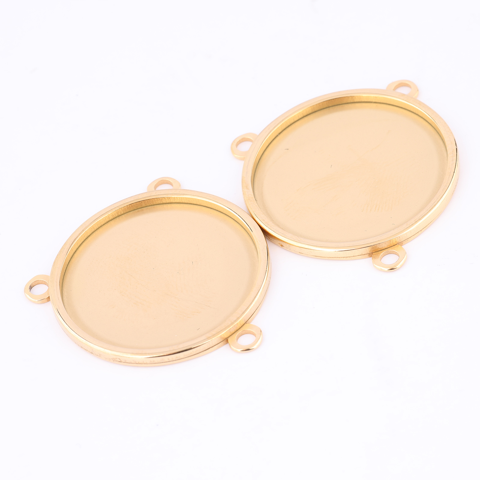 5pcs Stainless Steel Gold Plat - Bezels Set Pendant บทวิจารณ์และราคา
