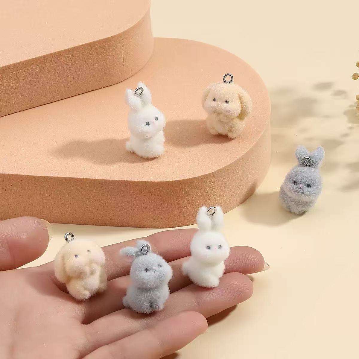 10pcs Flocking Little Rabbit R - Resin Craft Projects บทวิจารณ์และราคา