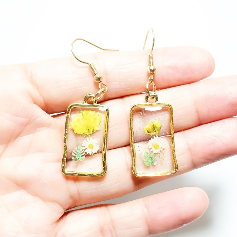 Dried Flower Earrings Heart Re - Dried Flower Bulk บทวิจารณ์และราคา