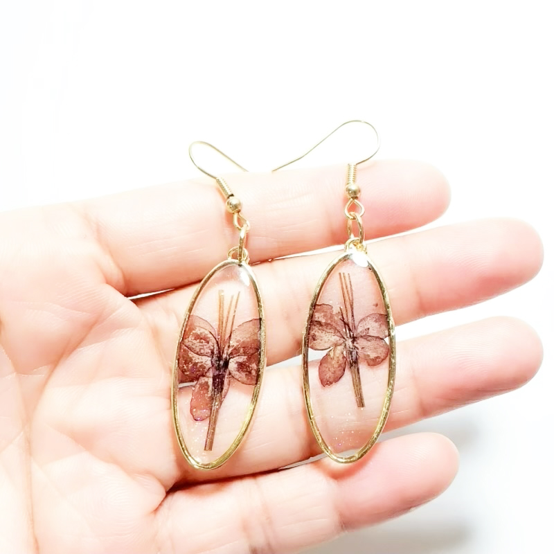 Dried Flower Earrings Heart Re - Dried Flower Bulk บทวิจารณ์และราคา