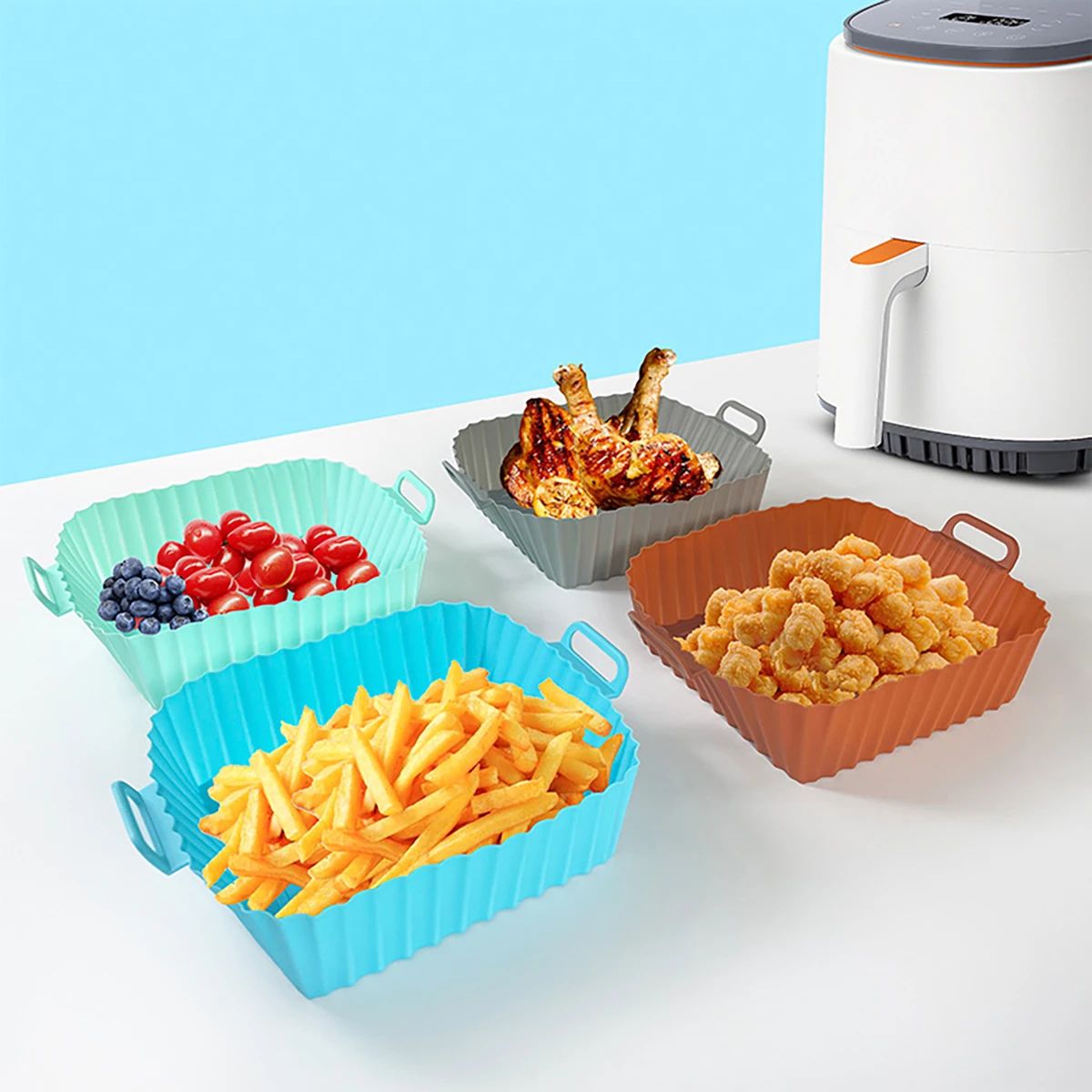Silicone Fryer Mold Air Fryer  - Silicone Mold Tray บทวิจารณ์และราคา