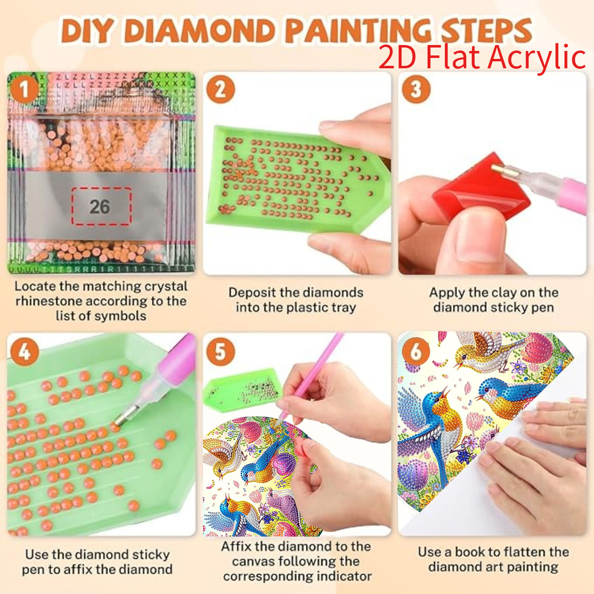 2D Flat Acrylic, 5D DIY Diamon - Resin Craft For Beginners บทวิจารณ์และราคา